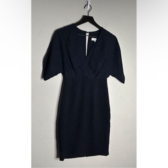 Reiss Lyon Faux Wrap Dress in Dark Navy Size 2 - Picture 4 of 12